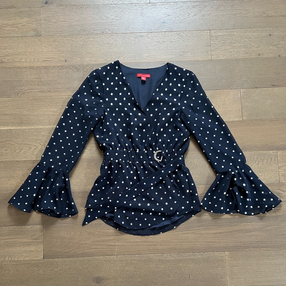 Saks 5th Avenue Drapey Blouse Top with Bell Sleeves